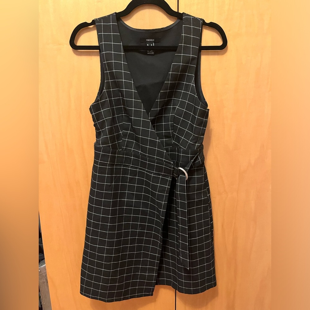 Wrap Grid Print Dress